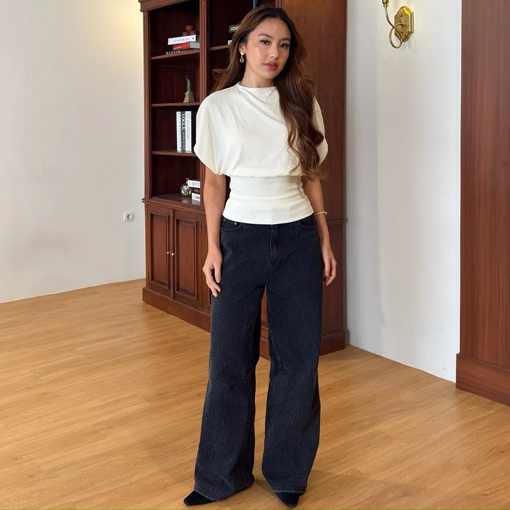 ARGY TOP | LALE | Atasan Wanita Basic Rib Knit Lengan Pendek Kaos Model Terbaru