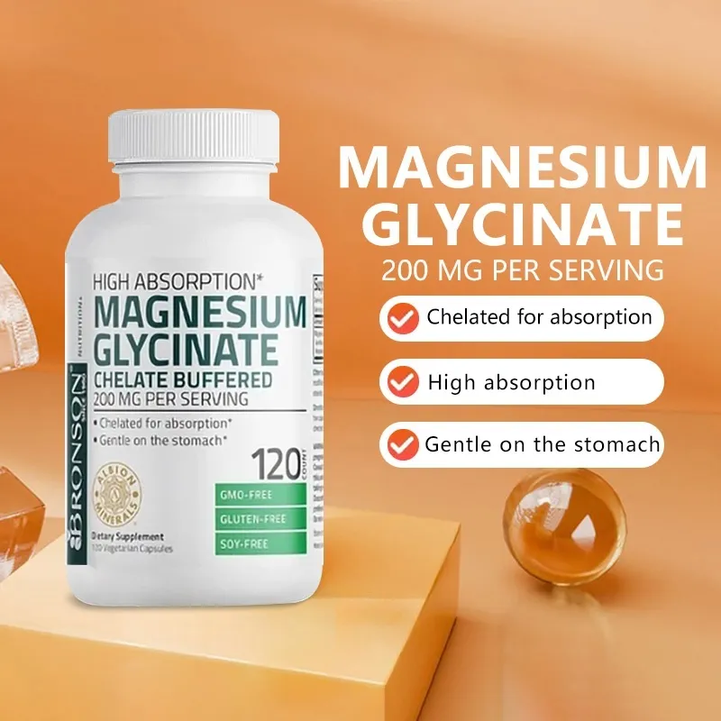 Bronson Vitamin - Magnesium Glycinate 200mg 60/120 vegetable capsules
