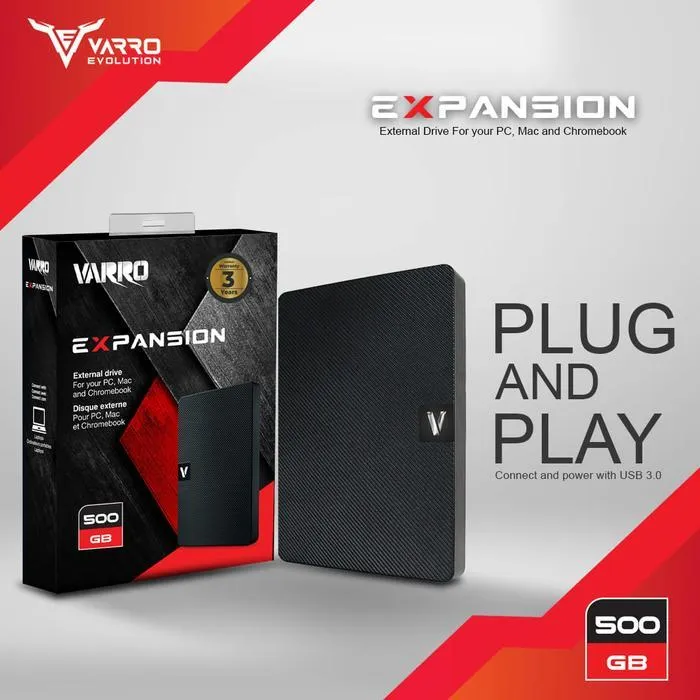 HARDDISK EXTERNAL 500GB VARRO EXPANSION EXTERNAL HARDDISK VARRO EXPANSION 500GB USB 3.0 GARANSI RESMI 3 TAHUN