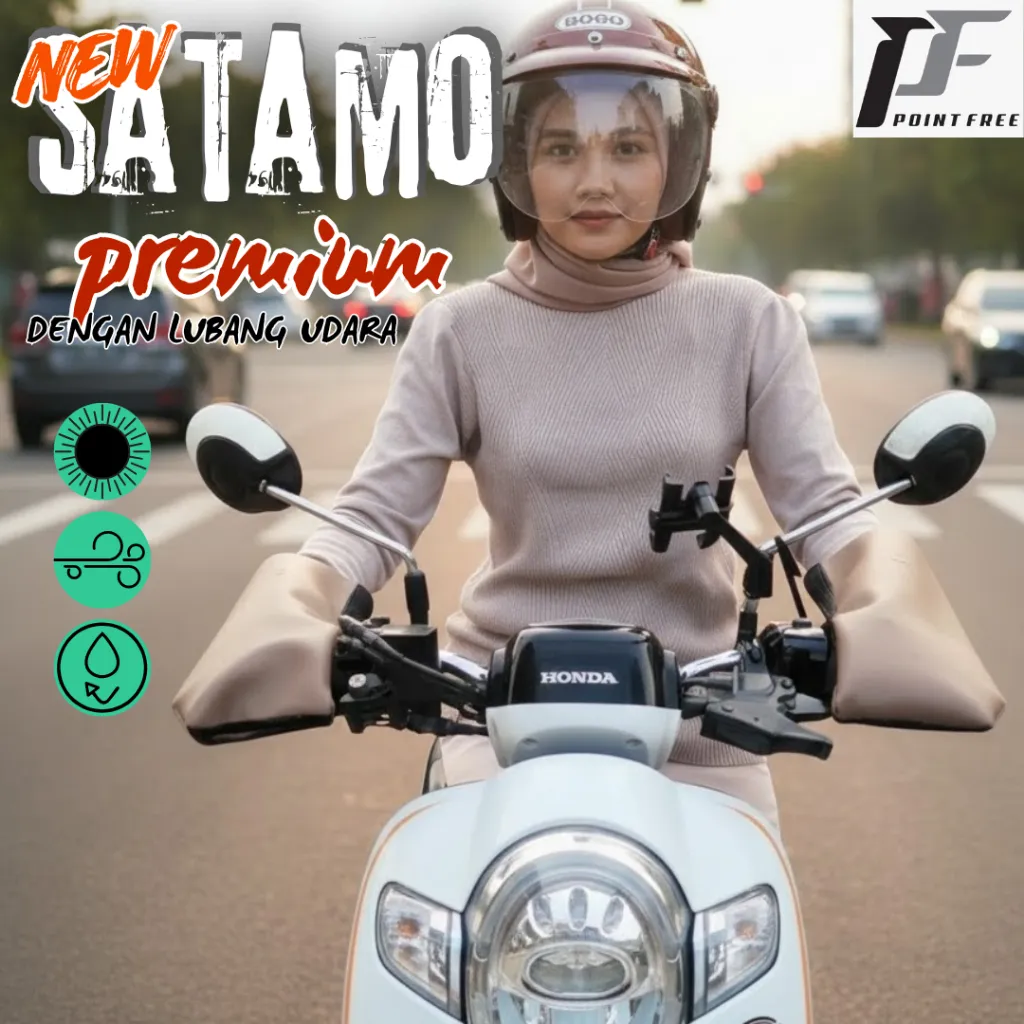 Sarung Tangan Stang Motor Wanita SATAMO Premium Tebal Dengan Ventilasi Udara + Pouch Origimal Design