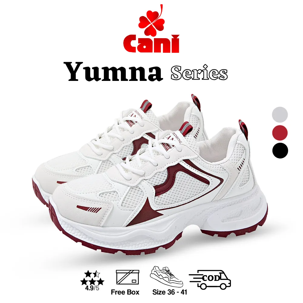 Cani "Free Box" (Size 36 - 42) Yumna Sepatu Sneakers Wanita Olahraga Korean asual Trendy Shoes 9255