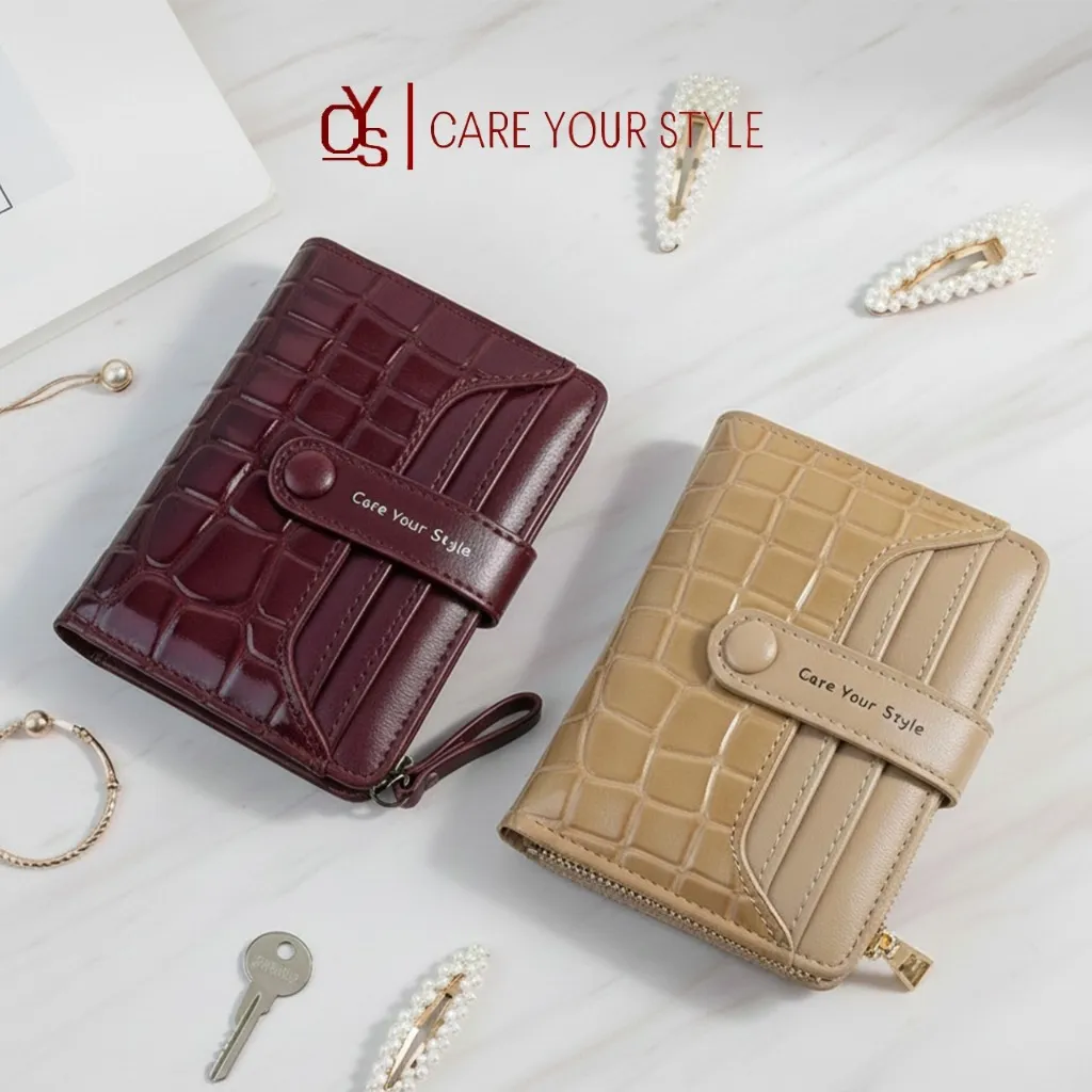 CYS Dompet Lipat Wanita Kulit Pu Croco Import Multifungsi Fashion Wanita Elegant Korea Style D105