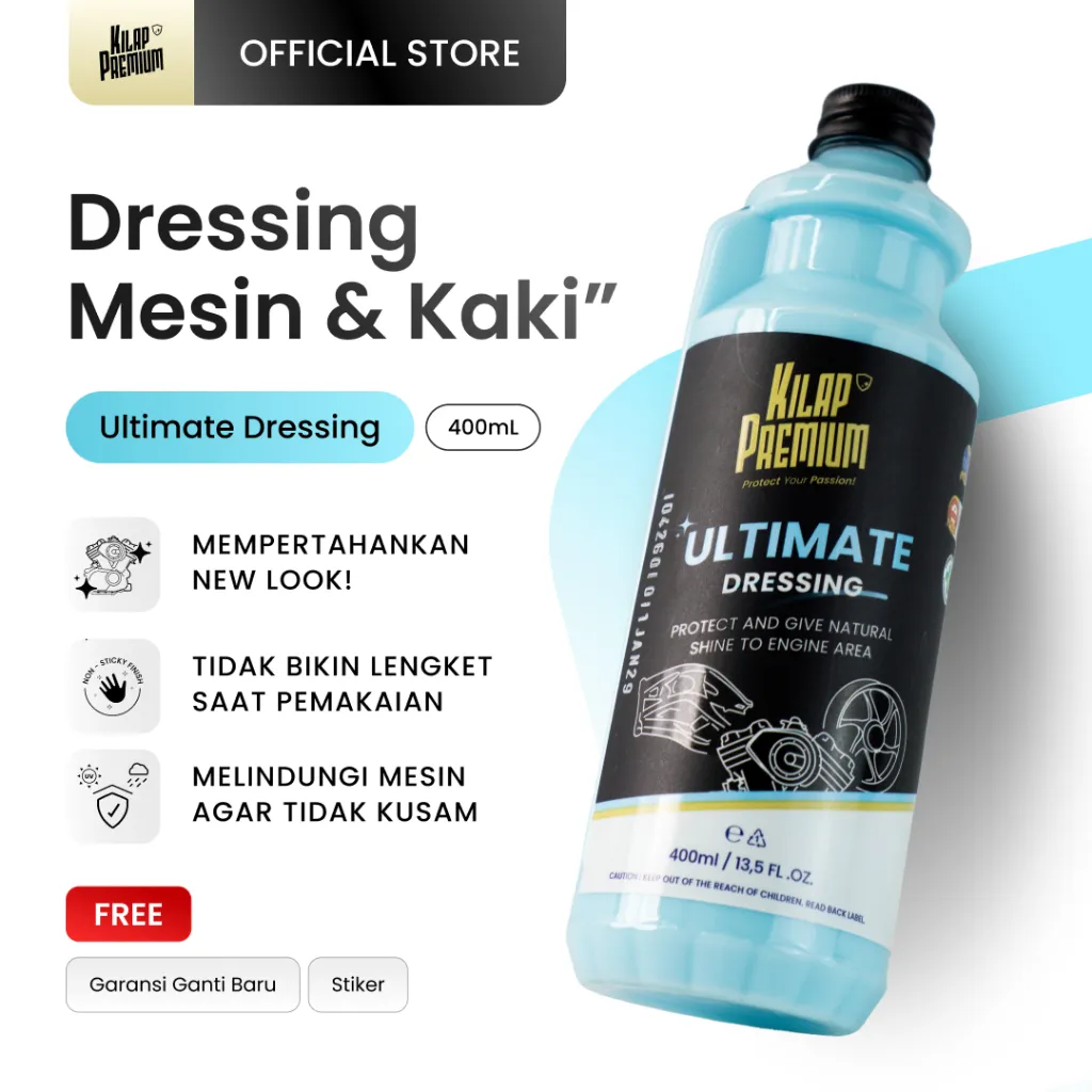 Ultimate Dressing | Kilap Premium - Dressing Motor Mobil, Proteksi Natural Warna Cat Mesin Motor Mobil, Perawatan Kendaraan, Perawatan Mobil Motor, Efek Daun Talas