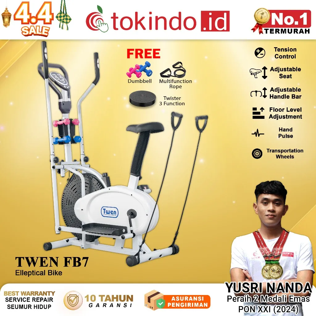 Elliptical Bike Twen FB7 racer Cross Trainer Orbitrack Orbitrac Alat Olahraga Sepeda Statis