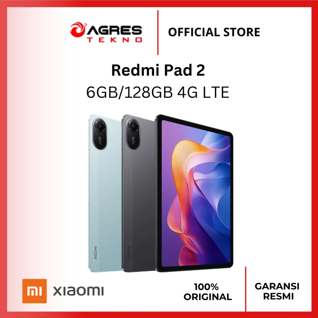 Xiaomi Redmi Pad 2 4GB/128GB WiFi Only | 6GB/128GB 4G LTE | Helio G100 - Ultra | Layar 11" FHD+ | 9000mAh Garansi Resmi