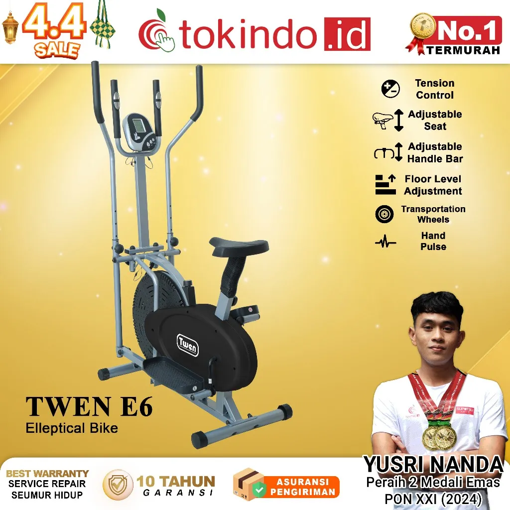 Twen E6 E4n Orbitrack Tracer Elliptical Bike Sepeda Fitness Sepeda Statis Alat Olahraga