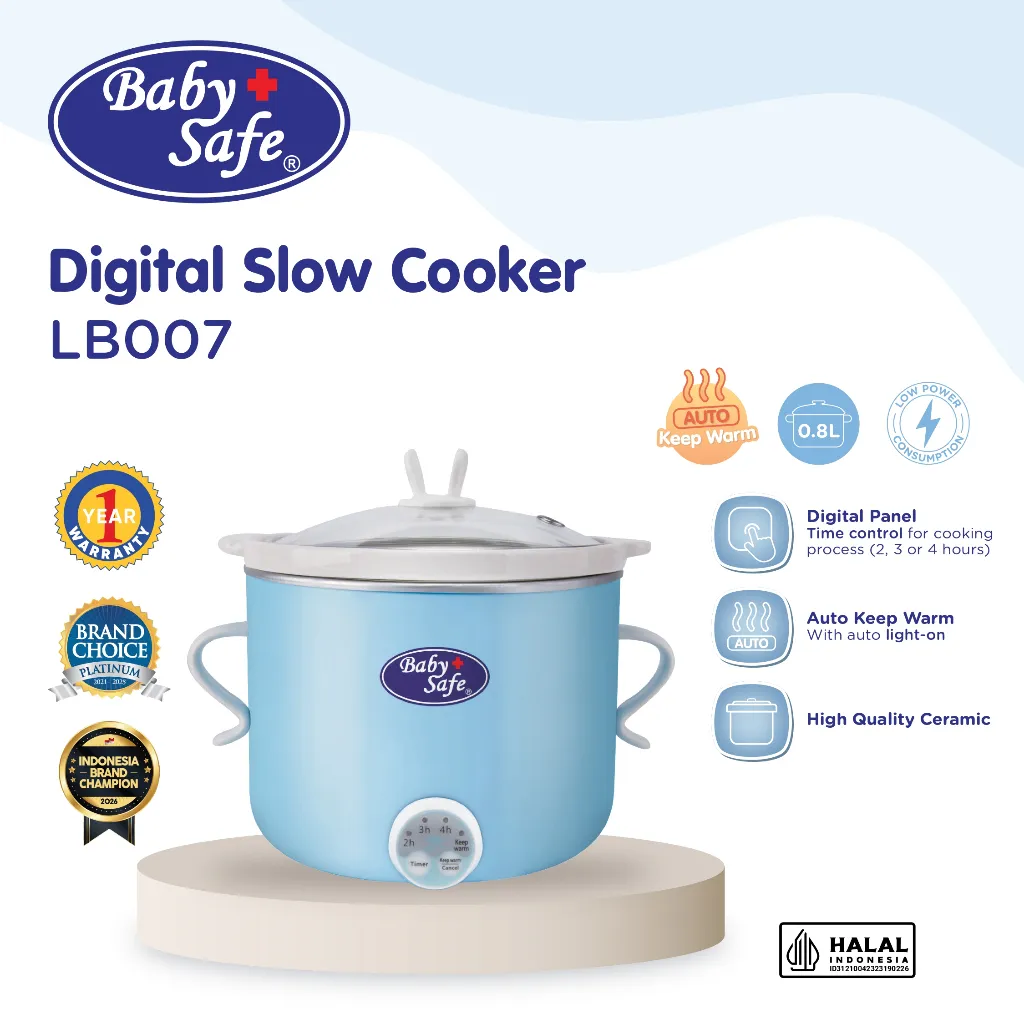 BabySafe - LB007 - Slow Cooker MPASI | Slow Cooker Serbaguna | Slow Cooker Multifungsi | Slow Cooker Digital