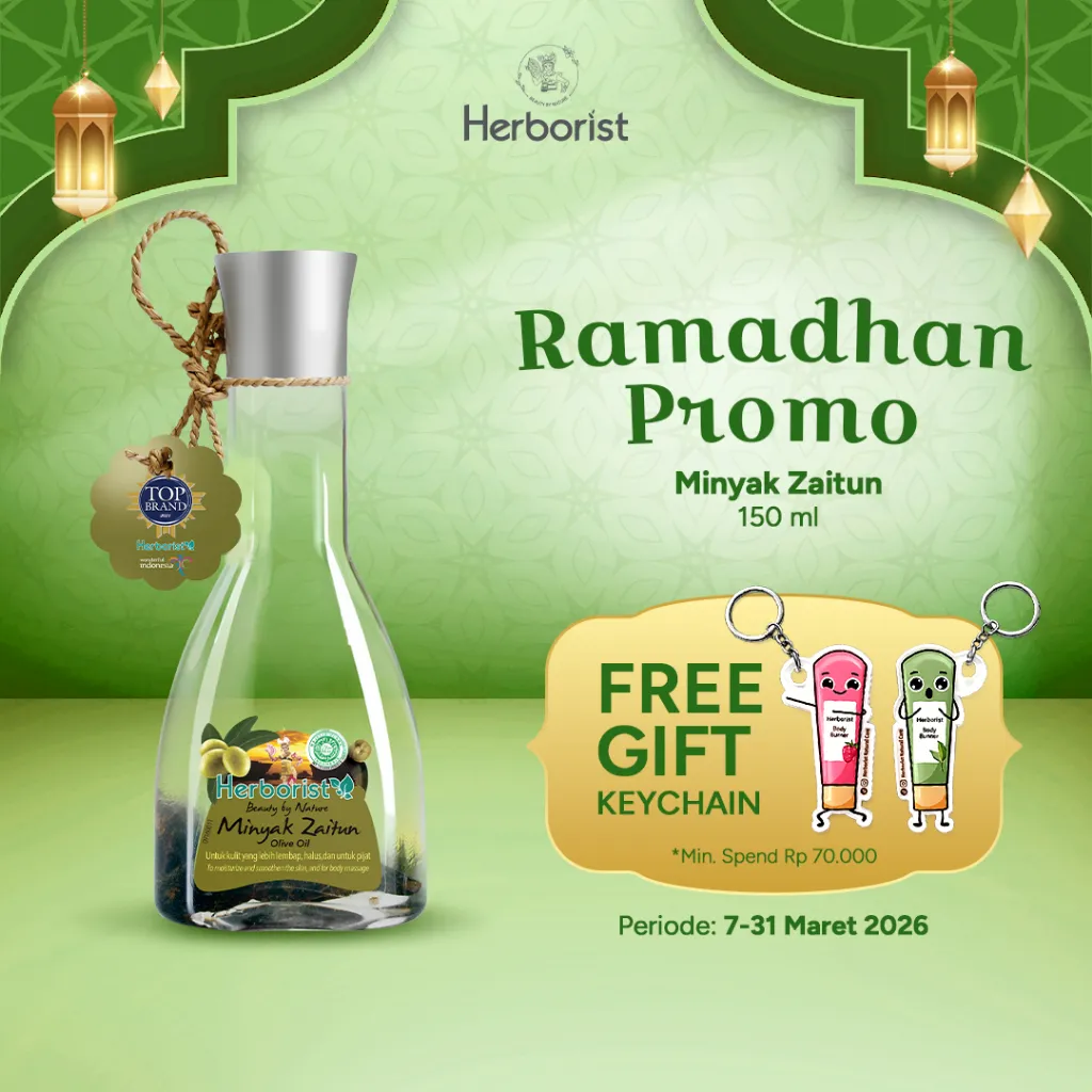 Herborist Minyak Zaitun Natural 150ml – Lembapkan Kulit Secara Alami, Cerah dan Halus