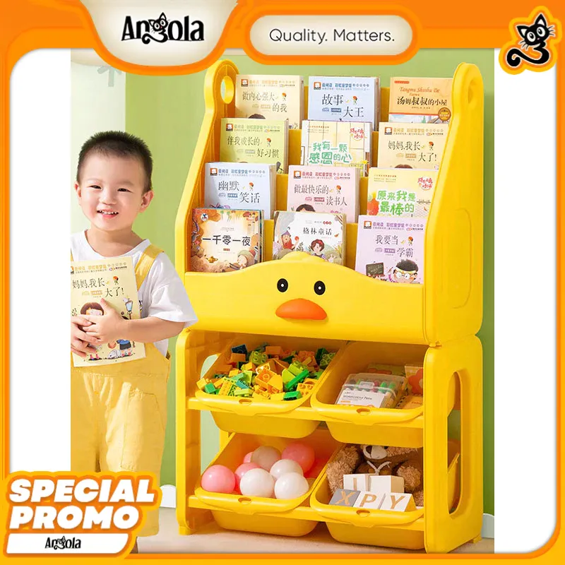 Angola Rak Buku Anak Model Bebek 4 Tingkat Baby Duck Bookshelf Rack/Tempat Penyimpanan Buku C01/C02