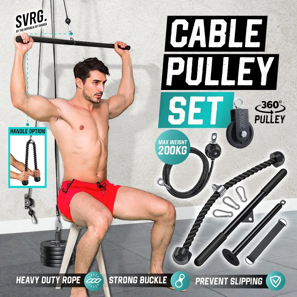 SVRG Cable Pulley Set - Home Gym Pulley Cable Machine - Tricep Bicep