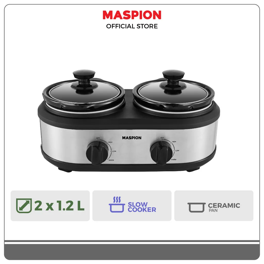 Maspion Slow Cooker Magic Cooker Double Tube 1.2 Liter MSC-2215