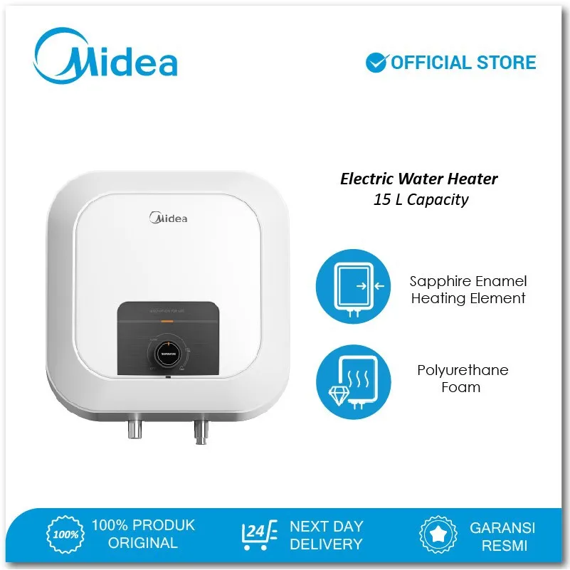 Midea Water Heater D15-02VD1 Pemanas Air Listrik 15Liter