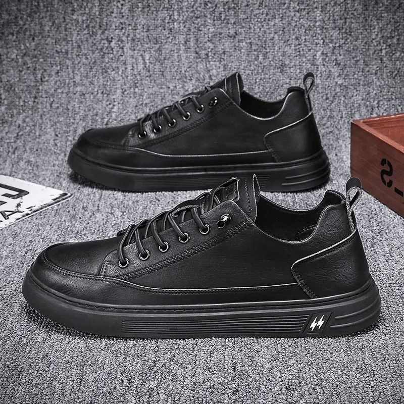 SEPATU SNRAKER IMPORT ORIGINAL SEPATU VERIO KULIT HITAM POLOS TRENDY(COD GRATIS ONGKIR)