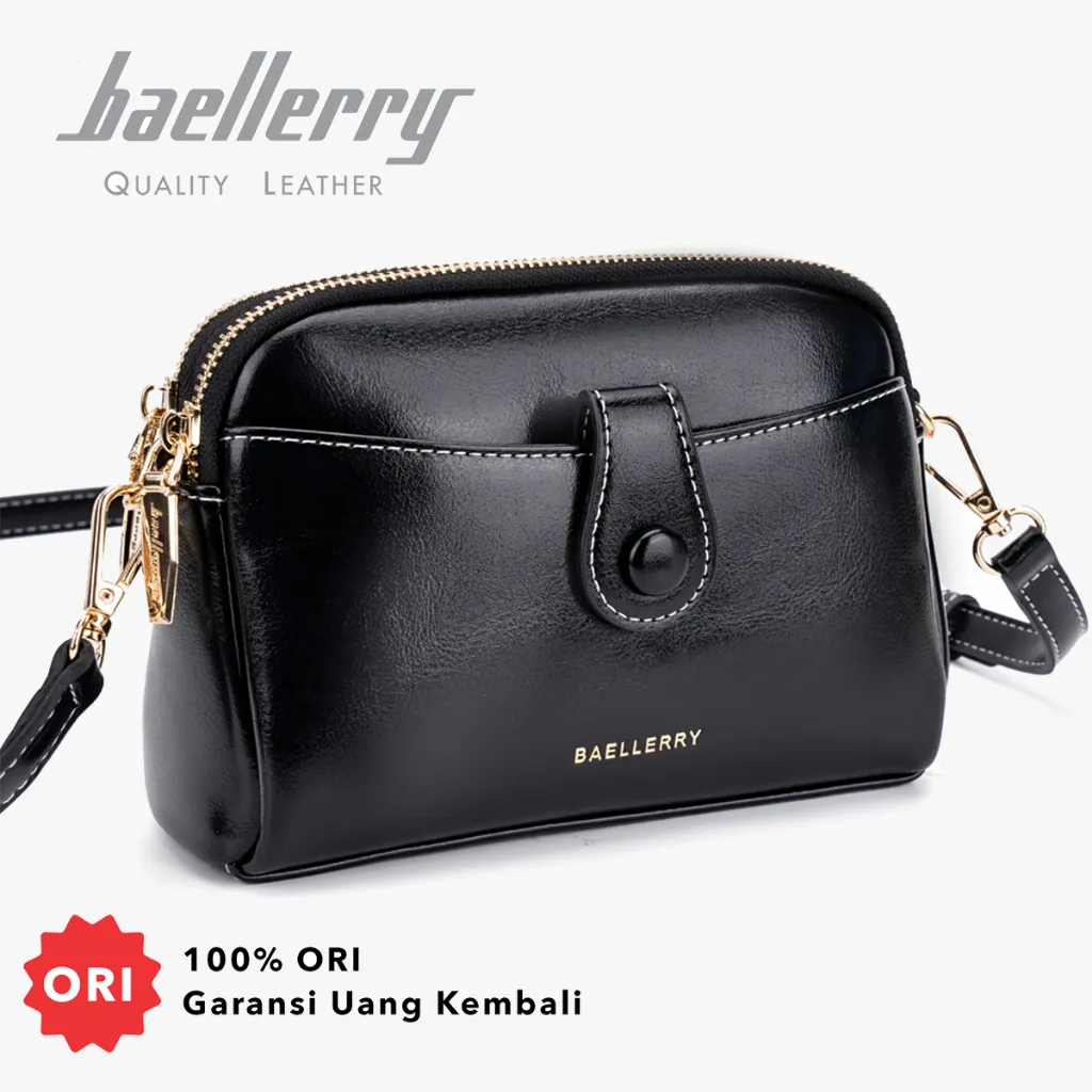 BAELLERRY N8924 Tas Selempang Wanita Sling Bag Bahan Kulit PU Leather Premium BAEOS