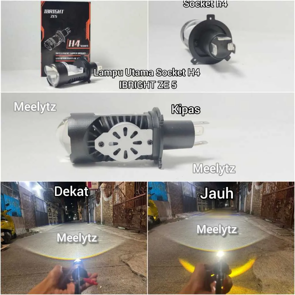 IBRIGHT ZE 5 - Premium Lampu Utama LED H4 Original IBRIGHT ZE5 high low AC DC  Terbaru