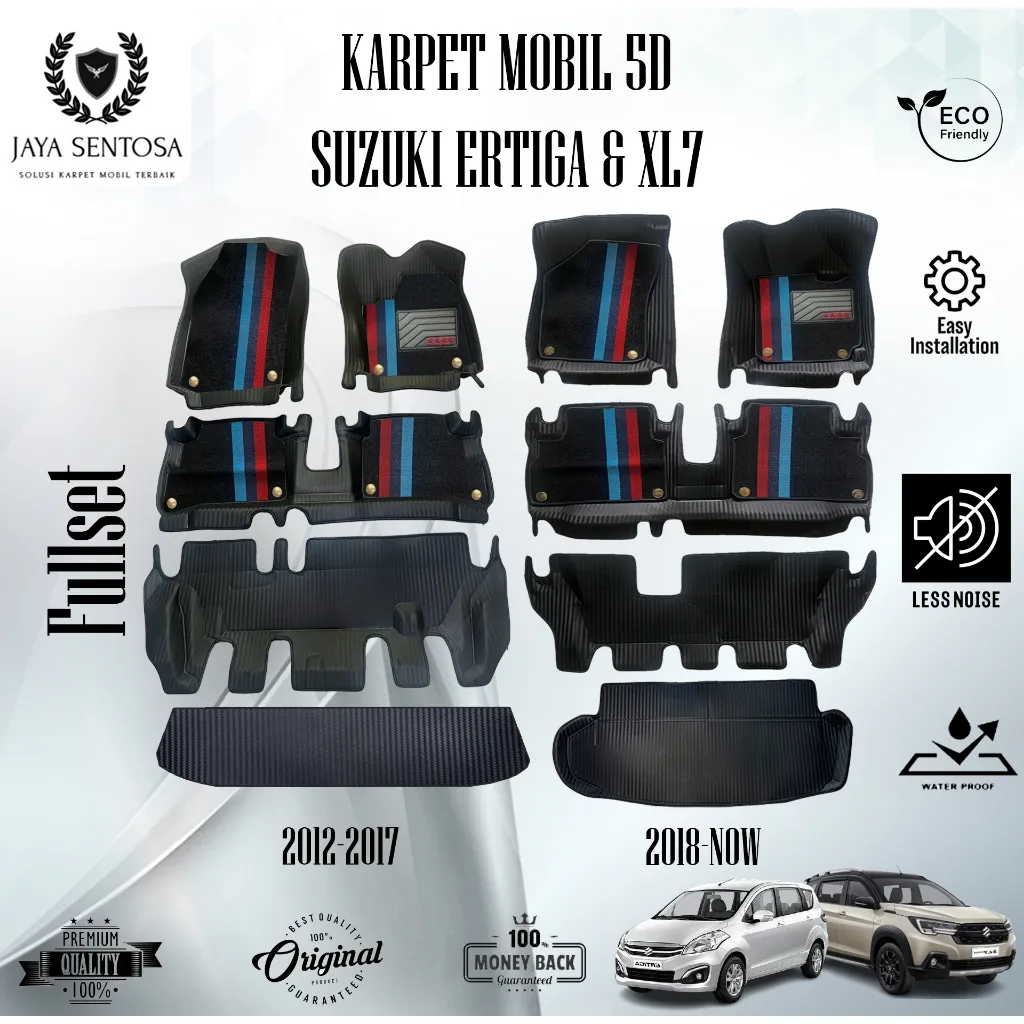 Karpet Mobil 5D Suzuki XL7 Dan Suzuki Ertiga 2012 - 2026 + Alas Kaki(Keset) Karpet 7D Fullset
