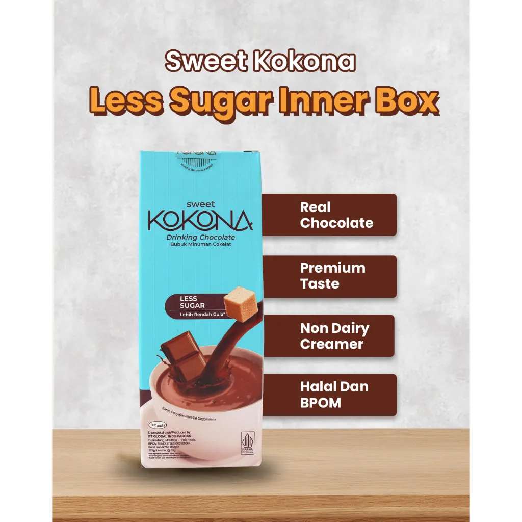 Sweet kokona - Less Sugar  Bubuk Minuman Cokelat isi 4 sachet