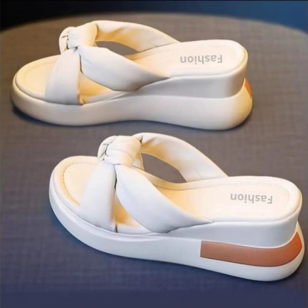 PROMO TERMURAH!!! Sandal Wedges Wanita Terbaru  Kekinian 2025 Sandal Wanita Wedges Korean Style Busa Empuk Elegan Sandal Platform Wanita Viral Terlaris