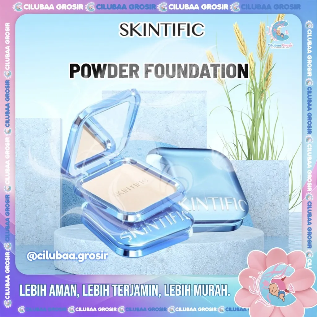 SKINTIFIC Ultra Cover Powder Foundation 9gr || Two Way Cake Pressed Powder Matte || Bedak Padat Compact Meratakan Warna Kulit