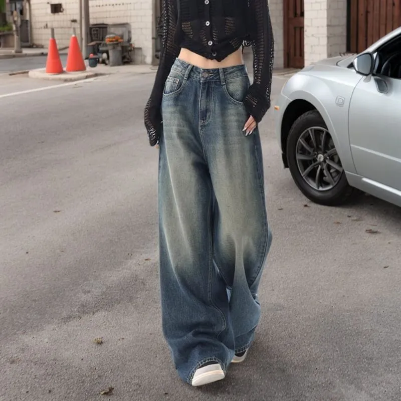 Celana wanita baggy jeans highwaist  wanita loose kekinian korean stayle