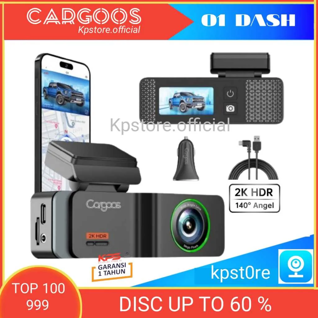 KAMERA MOBIL CARGOOS 01| DASHCAM CARGOOS 2K WIFI BULT IN 01 | 01 LITE