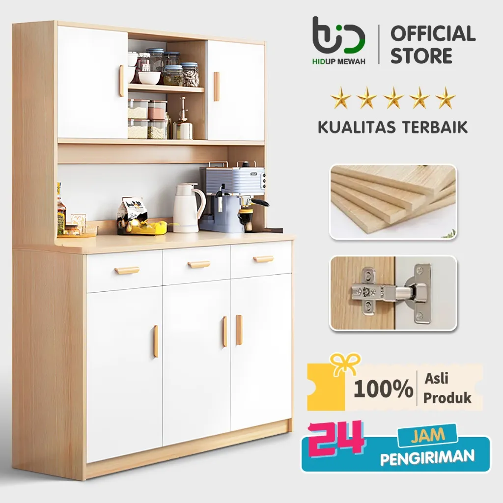 Hidup Mewah 80-120Cm Rak Dapur/ Rak Dapur / Rak Bumbu Kayu/80cm