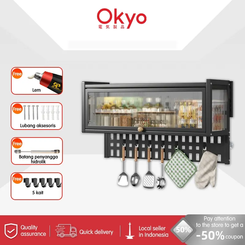 Lemari Dapur Gantung Lemari Dinding Dapur Rak Gantung Dapur Kabinet Dapur Atas Rak Bumbu Dapur Dinding Lemari Kabinet