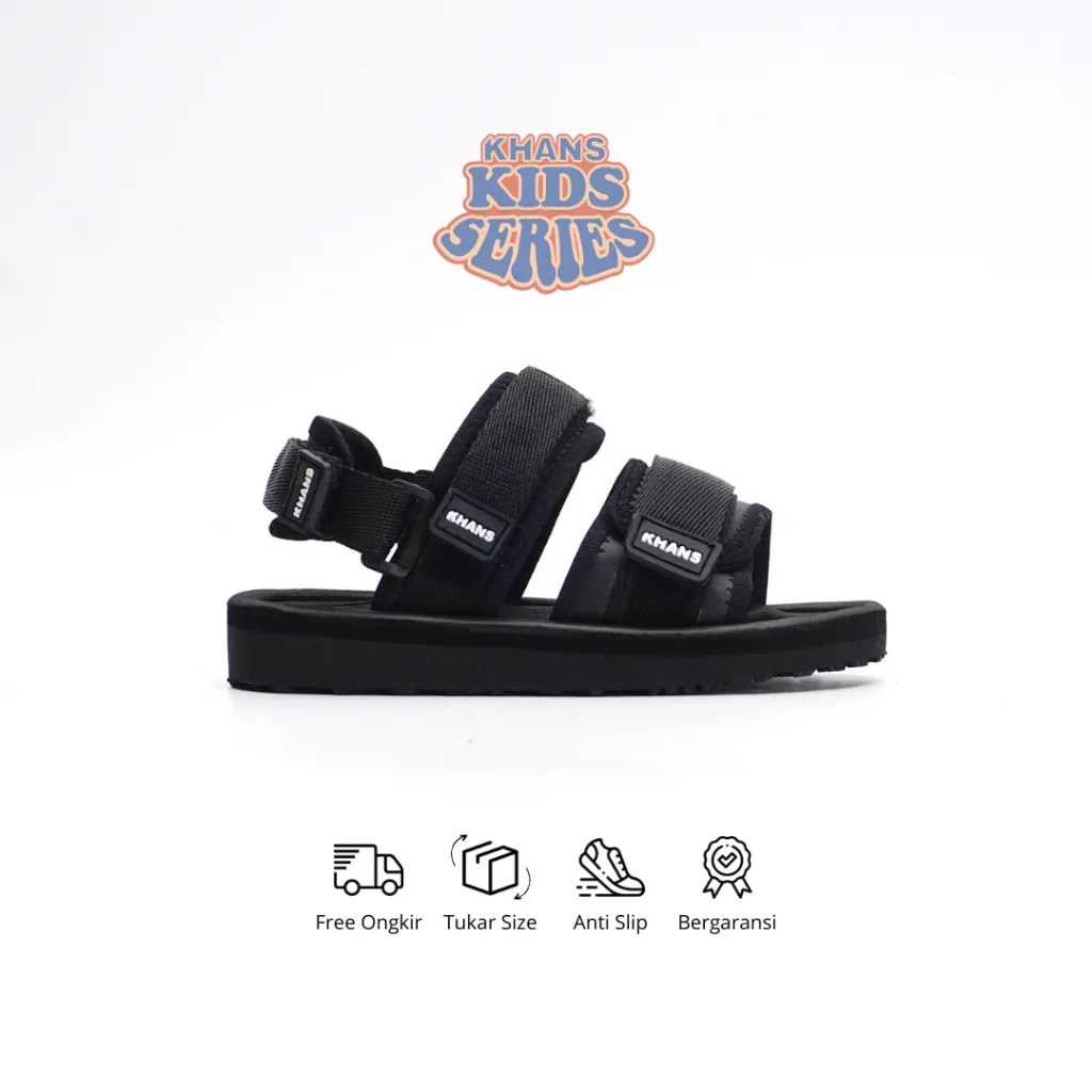 KHANS Kids - Sandal Gunung Travelling Anak - Messi Black