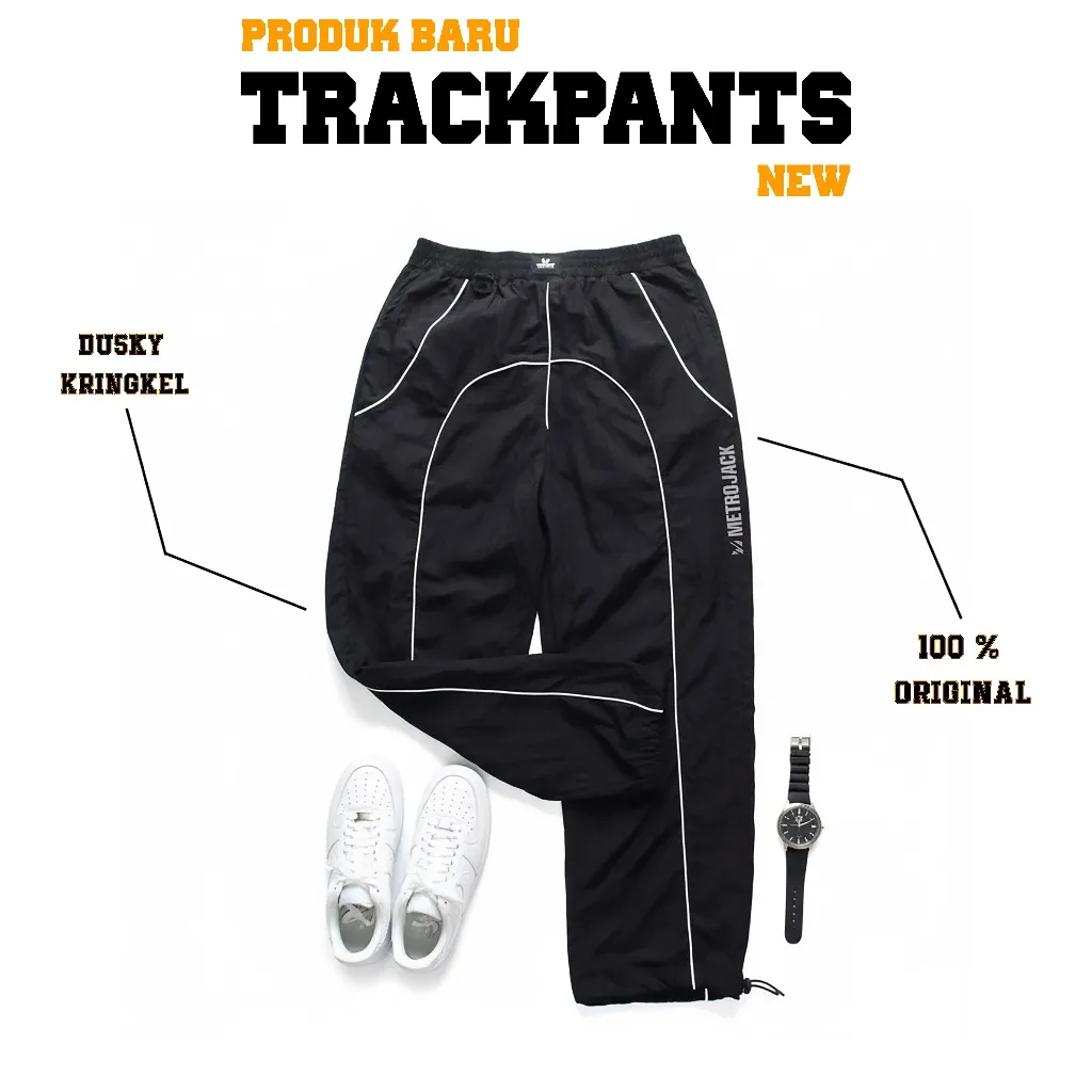 Trackpants Unisex Sport dengan List reflektif menyala– Celana Training Kece & Nyaman Dipakai
