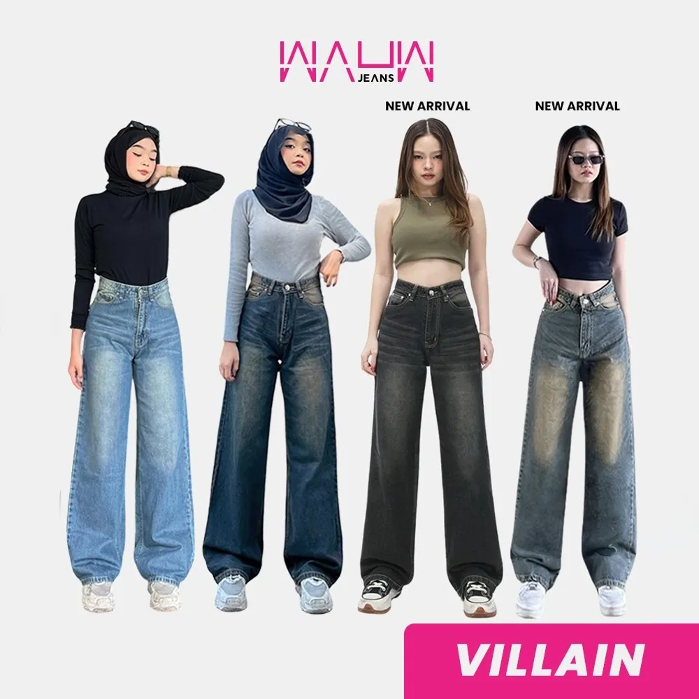 WAUW - Highwaist Baggy Loose Jeans VILLAIN