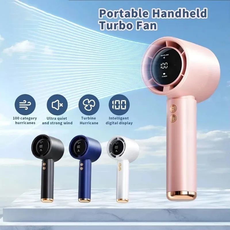 Kipas Angin Genggam / Turbo Kipas Angin Outdoor Portable USB Charge / Turbo Fan Smart LED Screen / Kipas Angin Portable