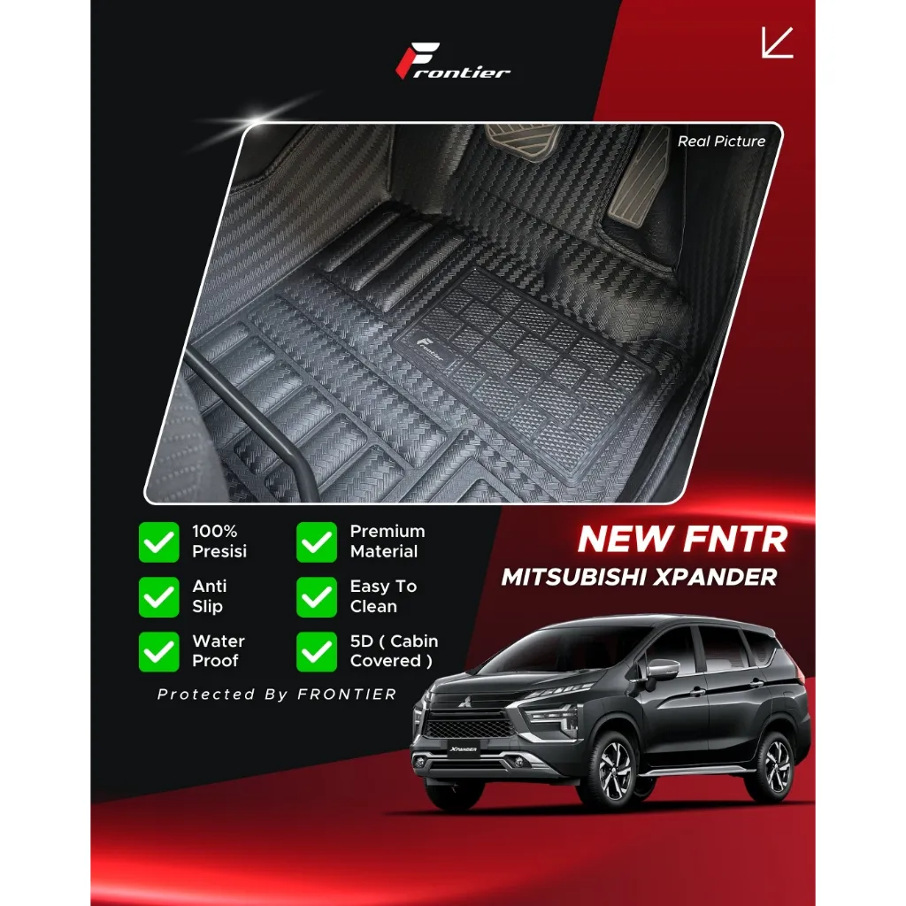 Karpet Mobil Frontier FNTR Anyaman XPANDER - 5D, PRESISI,Custom, mewah & anti air|Murah terjangkau