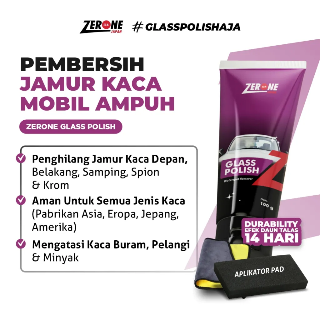 Zerone Japan Glass Polish Pembersih Penghilang Jamur Kaca Mobil Ampuh