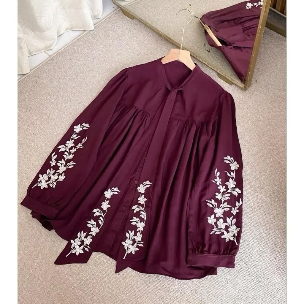 DESYA BLOUSE RAYON TWILL APLIKASI BORDIR