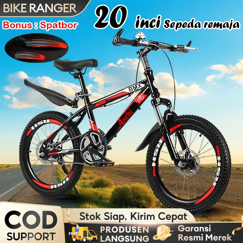 Anchi Sepeda Anak 20 Inch MTB gunung Garansi 5 Tahun Sepeda dengan rem cakram dan suspensi Model Terbaru 2026 Tinggi badan 120–155 cm