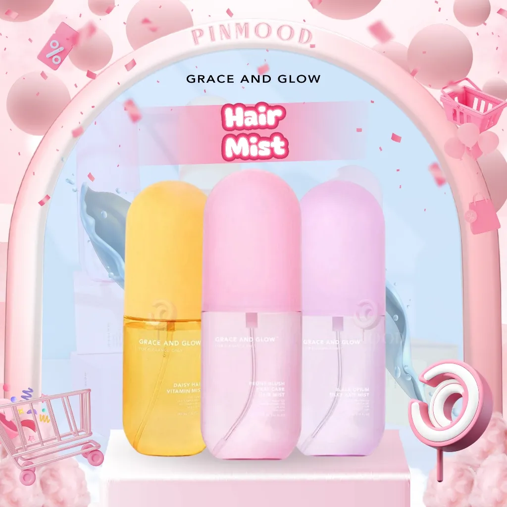 GRACE AND GLOW - HAIR MIST ( 100 ml ) - Parfum Rambut Spray Perfume Parfume , Daisy Perfume Hair Vitamin Mist / Peony Blush Perfume Hair Mist / Silky and Protect Care Hair Mist Hair Perfume
