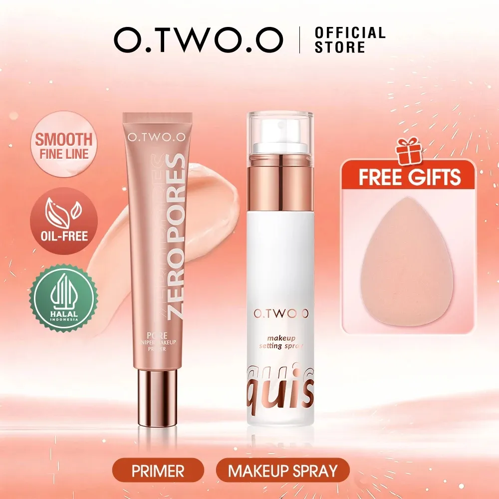 O.TWO.O 2 Pcs Set Primer Invisible Pore Moisturizing Base Makeup Cream & Setting Spray