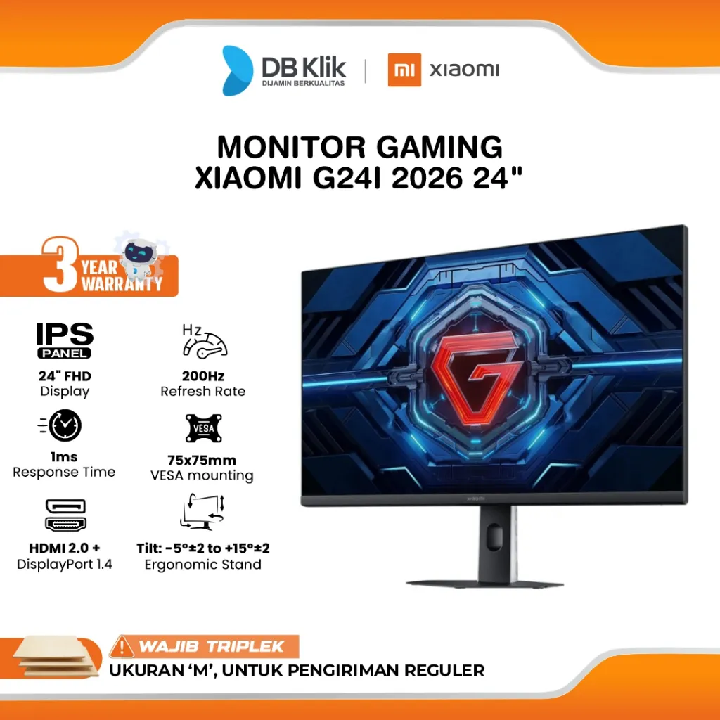 Monitor Gaming XIAOMI G24i 2026 24" FHD IPS 200Hz 1ms AMD FreeSync HDR400 HDMI DP