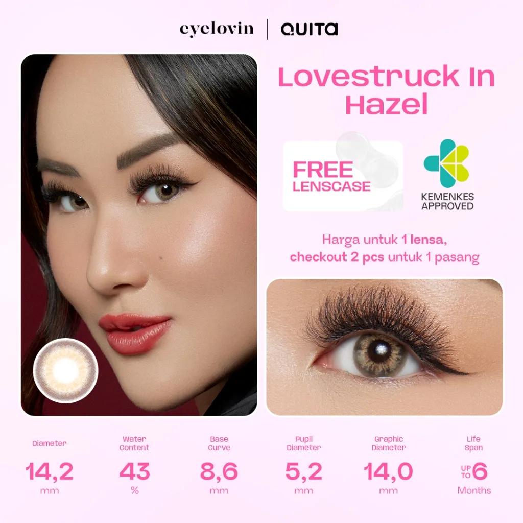 [EYELOVIN X MONICA AMADEA] QUITA - Lovestruck In Hazel - Bold Makeup Look (1 pc/sebelah)