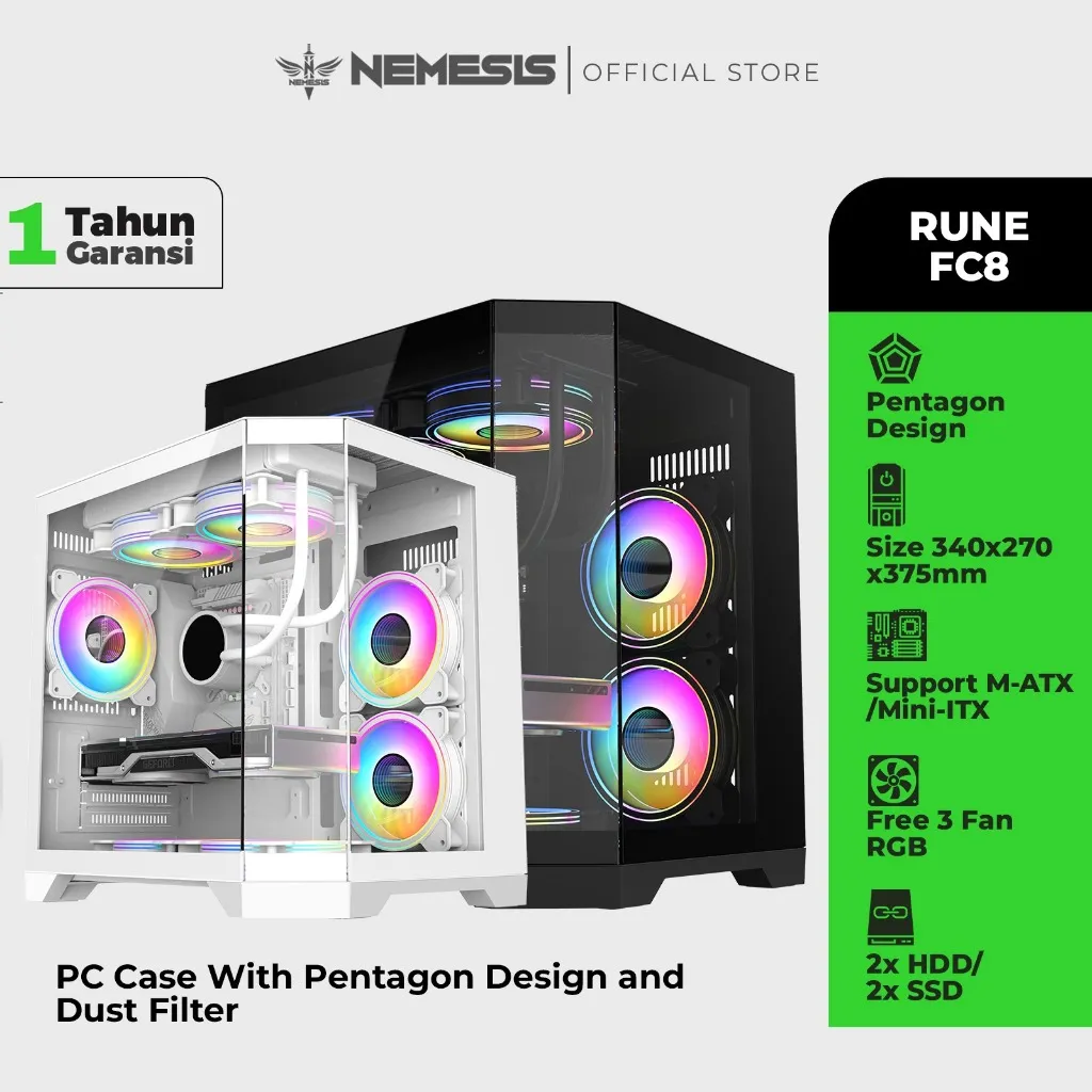 PC Case M-ATX Mini-ITX Nemesis RUNE FC8