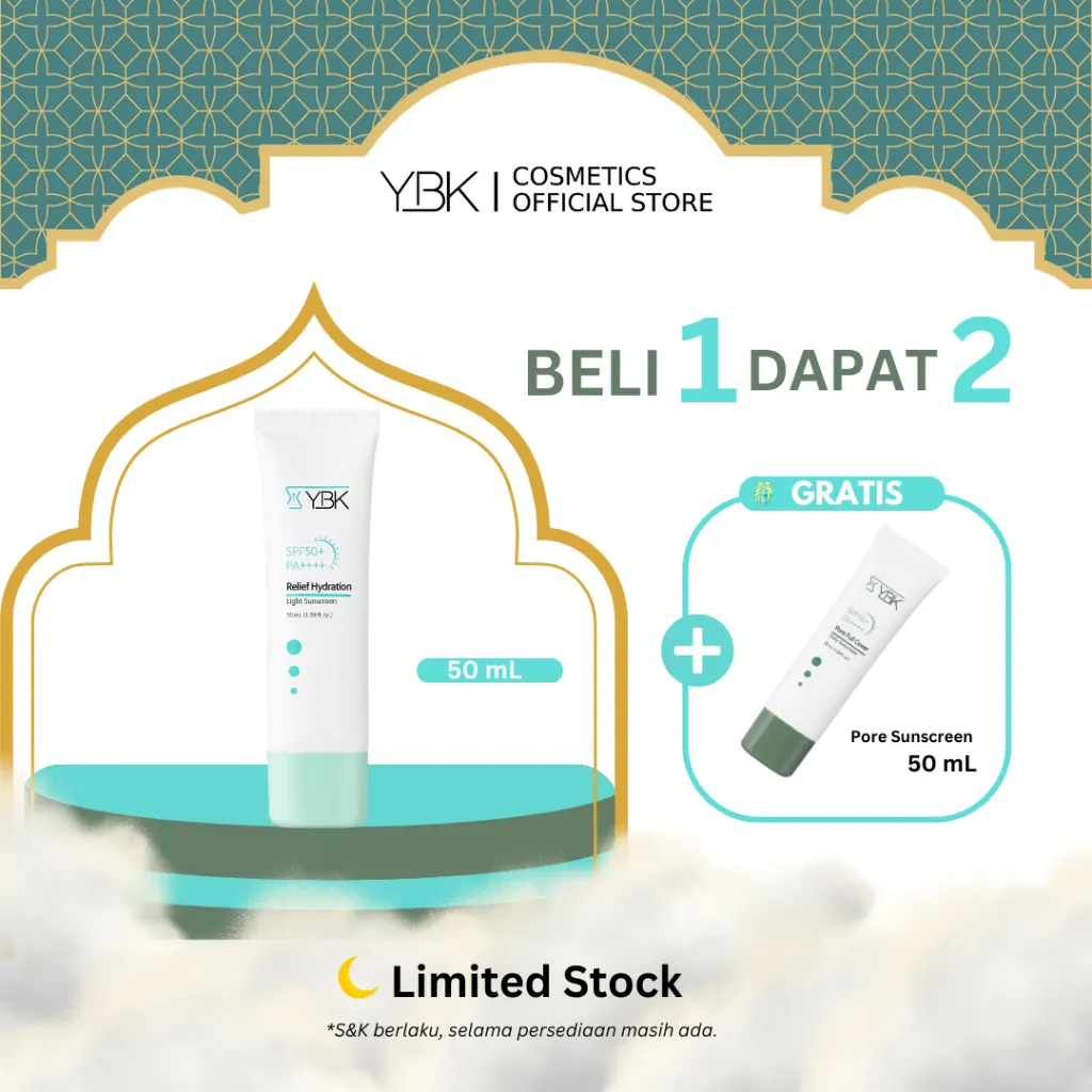 YBK Sunscreen Wajah Korea SPF 50+ PA++++, Menenangkan Kulit Sensitif, Centella dan Ceramide, Melembapkan Optimal, Atasi Kulit Berminyak, Perlindungan UV & Blue Light Sunblock, Perkuat & Perbaiki Skin Barrier 50ML