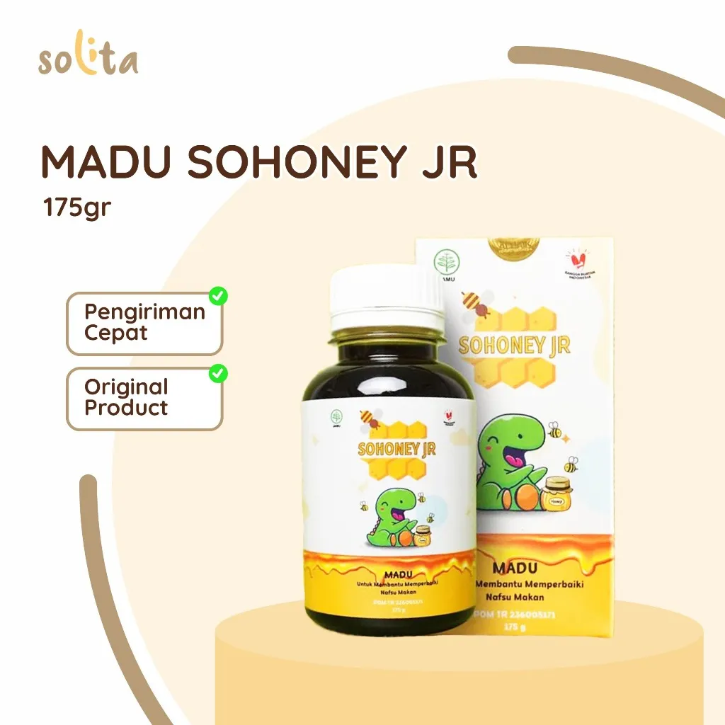 Sohoney Jr 175 Gram Original  - Multivitamin Penambah Nafsu Makan Anak Madu