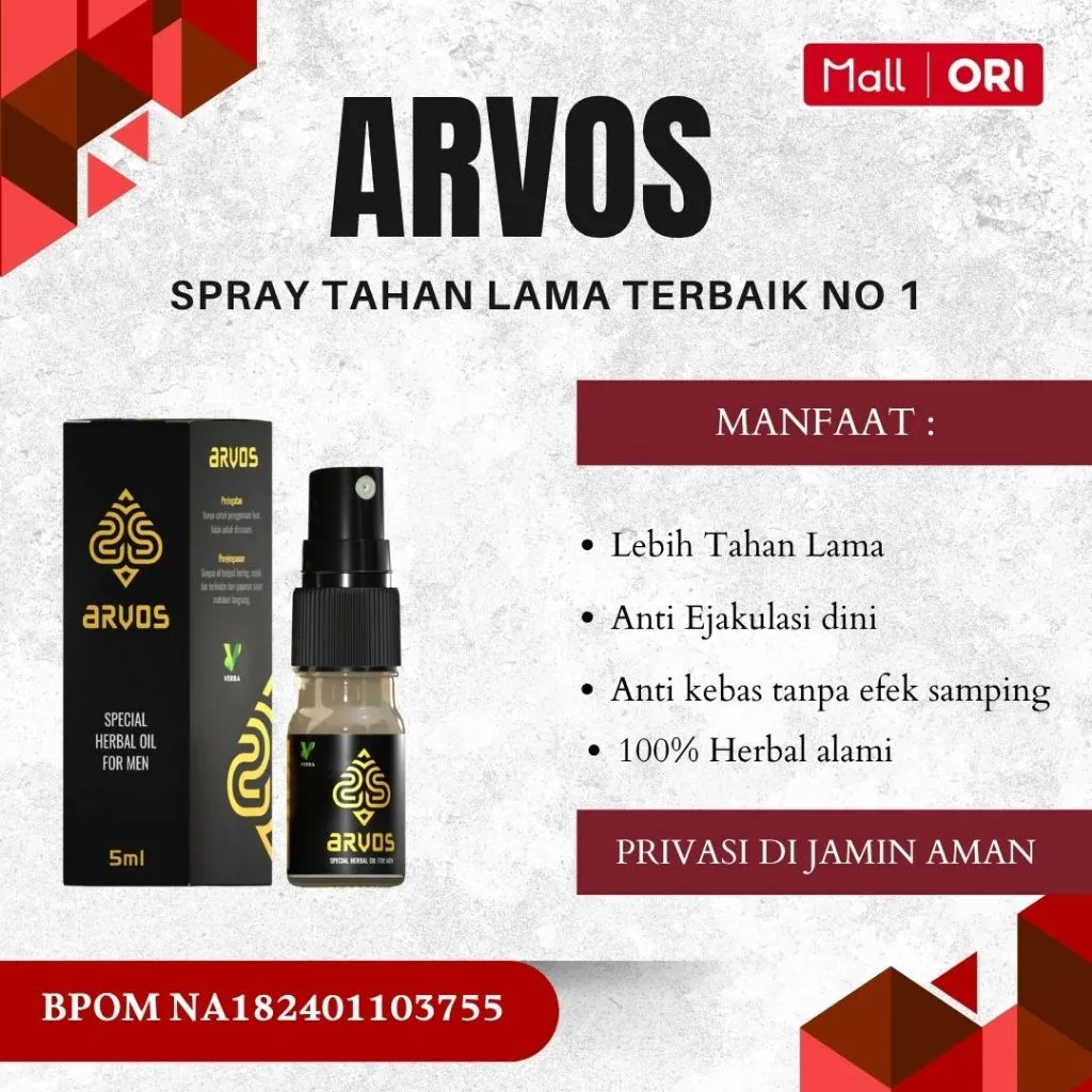 ARVOS Spray Obat Kuat Pria (BPOM) - Tahan Lama Tanpa Efek Kebas
