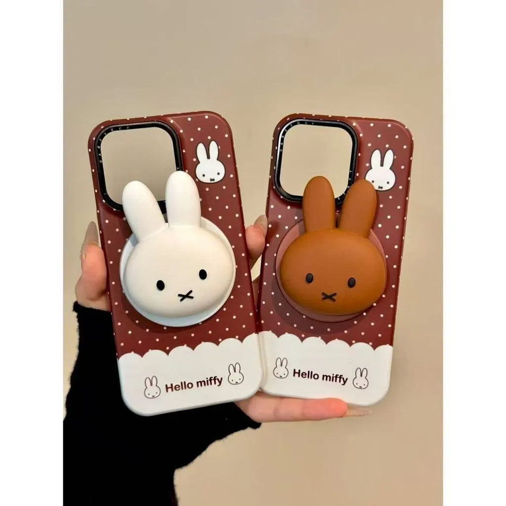 Pop Socket Griptok Magnet Miffy 3D – Holder HP Lucu Coklat Putih Miffy Kelinci MagSafe Magnetik