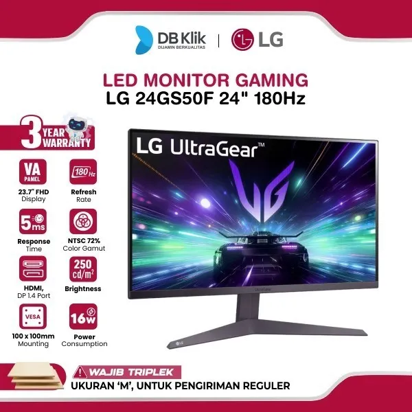LG UltraGear LED Monitor Gaming 24GS50F 24" VA FHD 180Hz 1ms AMD FreeSync HDR10 HDMI DP