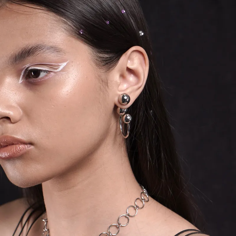 GUSH STUDIO Bella Earrings - Stainless Steel AntiKarat Silver Accessories Anting Jewelry Pria Wanita