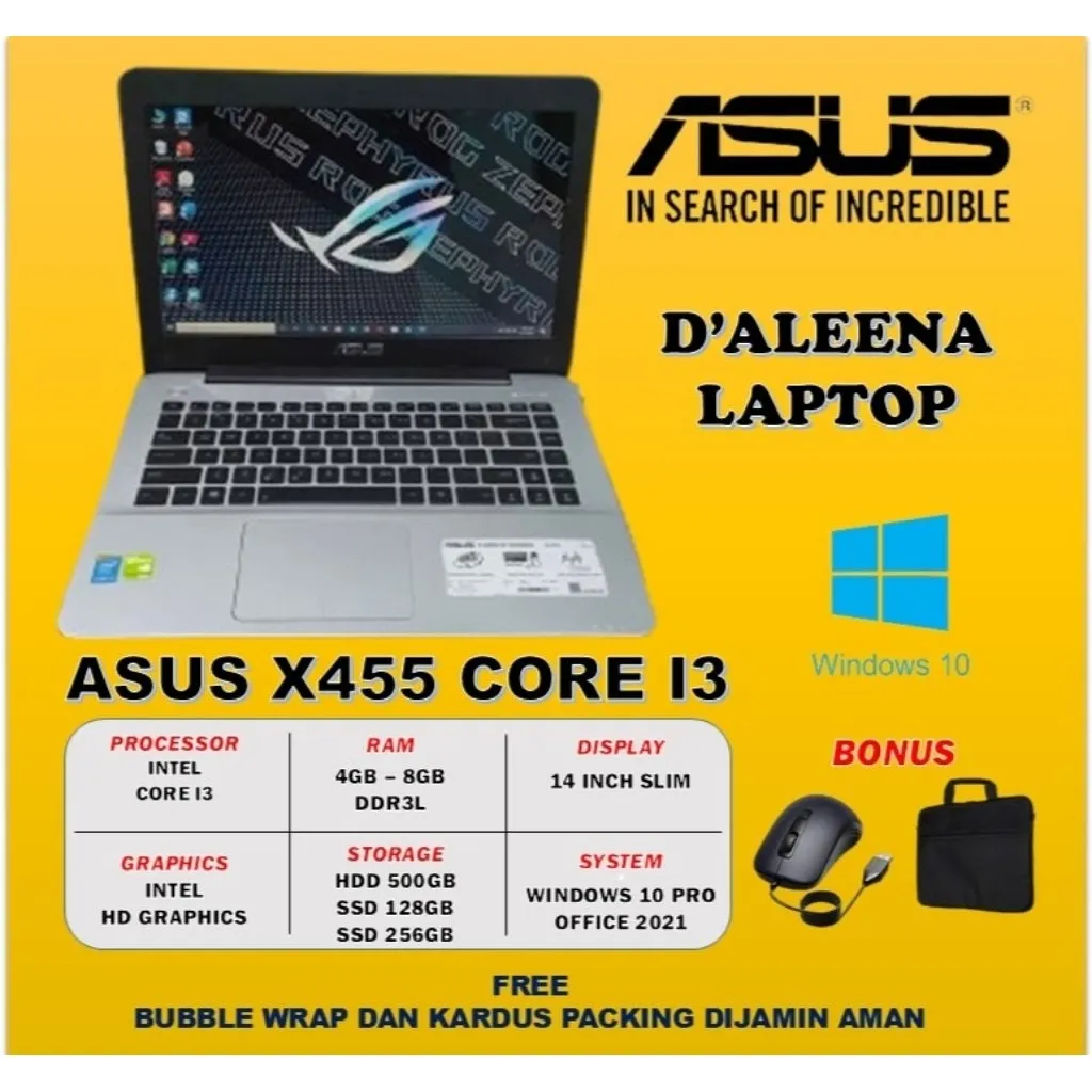 ASUS CORE I3/I5 DUAL VGA NVIDIA GEFORCE MURAH RAM 10GB LAPTOP ASUS X455 LAPTOP MAHASISWA LAPTOP PELAJAR LAPTOP KANTORAN
