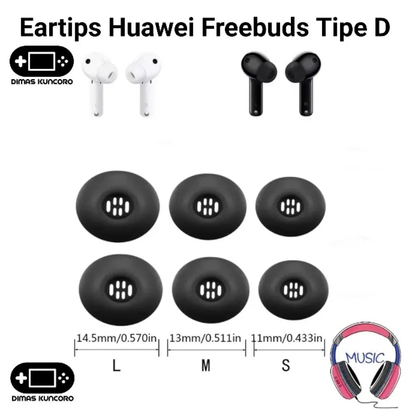 Eartips Huawei Freebuds Tipe D silicone 6i 5i 4i pro 4 3 2 silicon eartip replacement pengganti