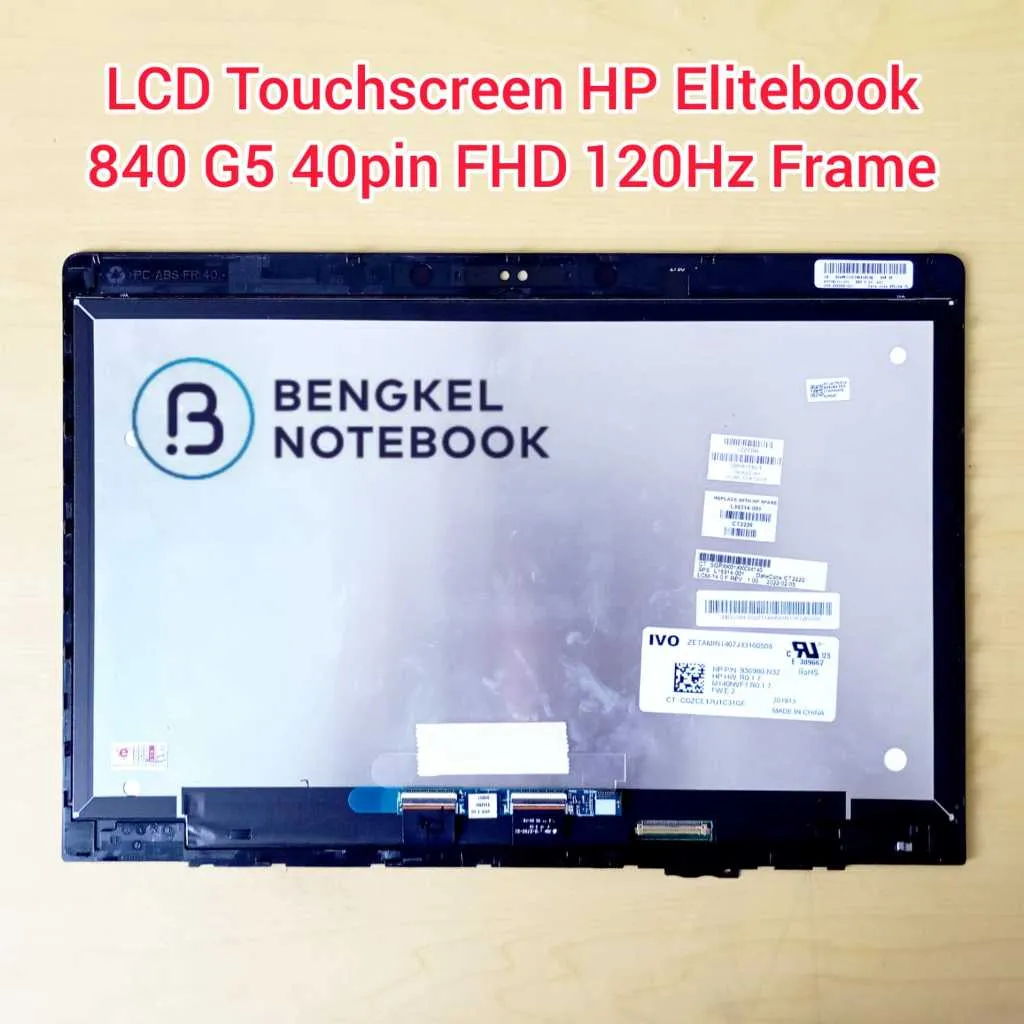 LCD Touchscreen HP Elitebook 840 G5 840 G6 M140NVF7 R0 LQ140M1JW49 LM140LF1F02 LM140LF1F01 40pin FHD 120Hz Frame