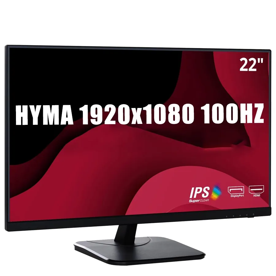HYMA 21.5-inch Samsung display computer monitor, HDMI/VGA, with IPS panel, 100Hz refresh rate, eye protection mode, ergonomic design, gaming picture mode, suitable for home, office and light gaming